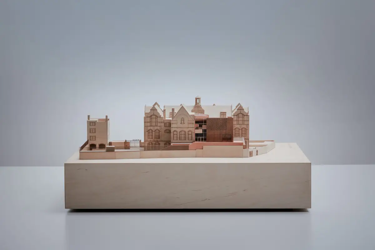 Architectural model, Belham Primary School, on its plinth