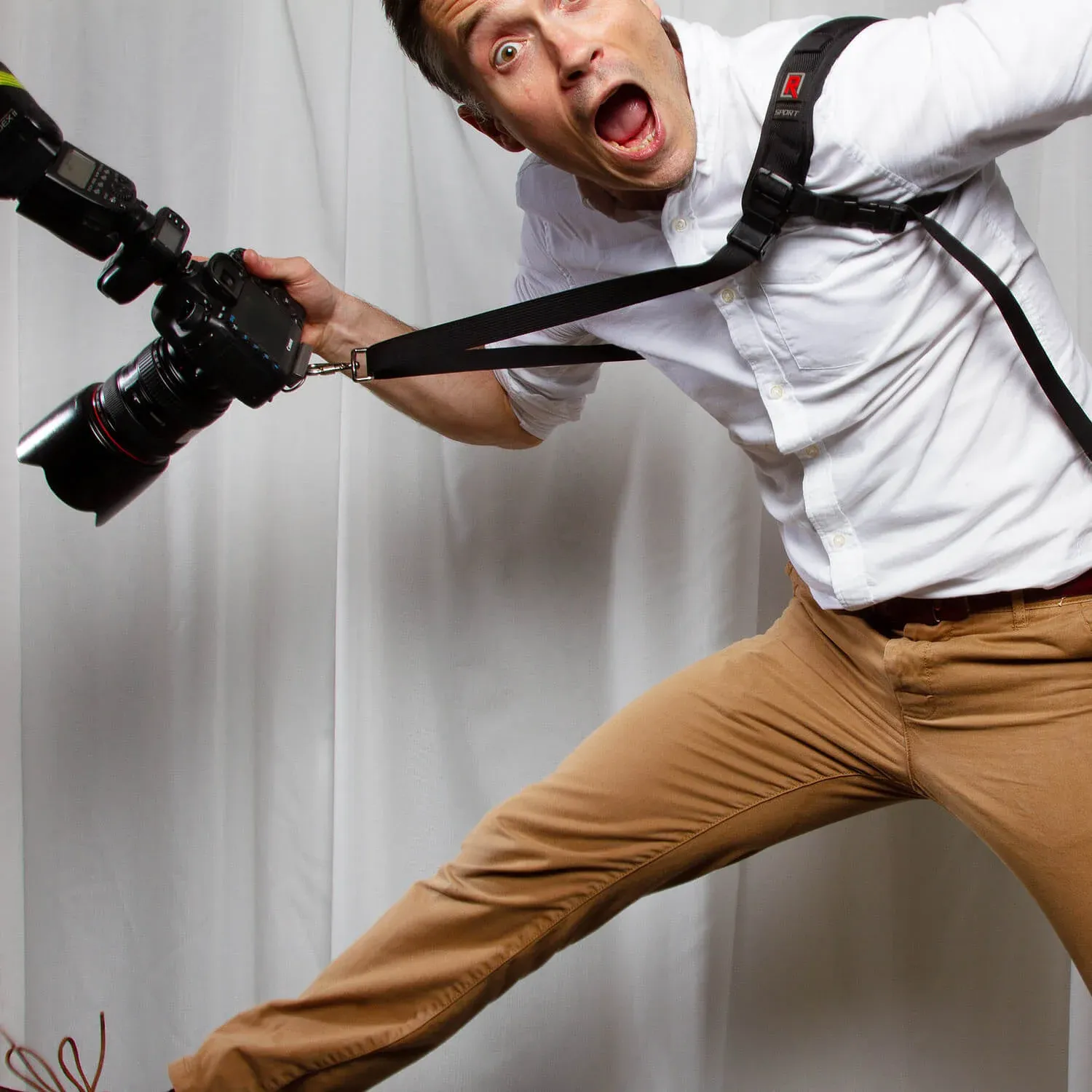 Tommy Pengilley holding a camera